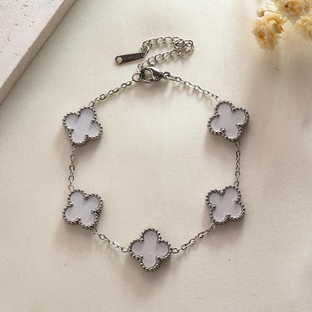 Macaron Four-leaf Clover Clover Bracelet Fashion High-end Titanium Steel Jewelry