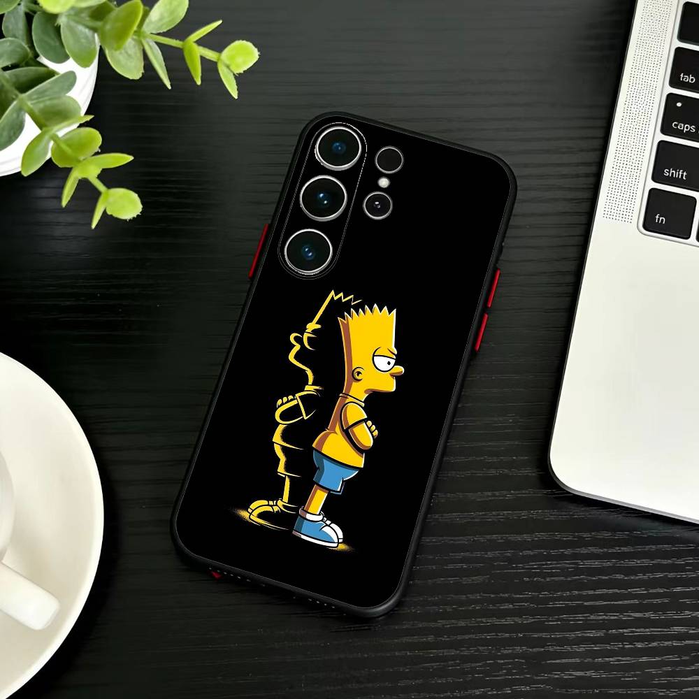 Аниме Т-С-Симпсоны-с Чехол для телефона Samsung S26,S25,S24,S23,S22,S21,S20,Plus,Fe,Lite,Другие Черный Чехол