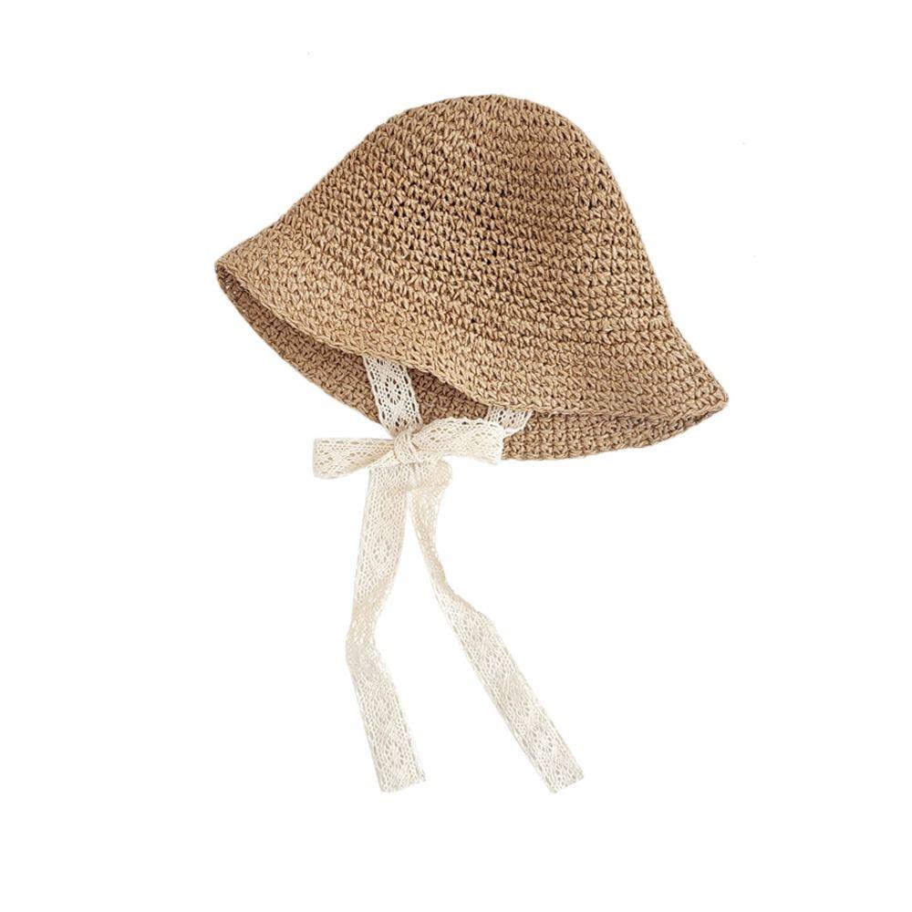 Summer Sun Protection Princess Panama Cap Straw Cap Beach Hat Lace Baby Hat
