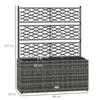 Planter for Plants with Trellis 3 Plant Boxes 33L in Woven Resin and Steel dim. 84L x 30W x 107H cm