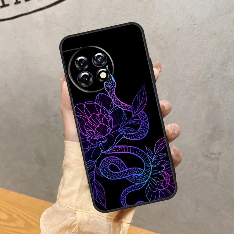 Snake Flower Case For OnePlus Nord 5 CE 2 3 4 Lite N20 N30 OnePlus 15 13 12 11 13T 10T 12R 13R 15R Cover