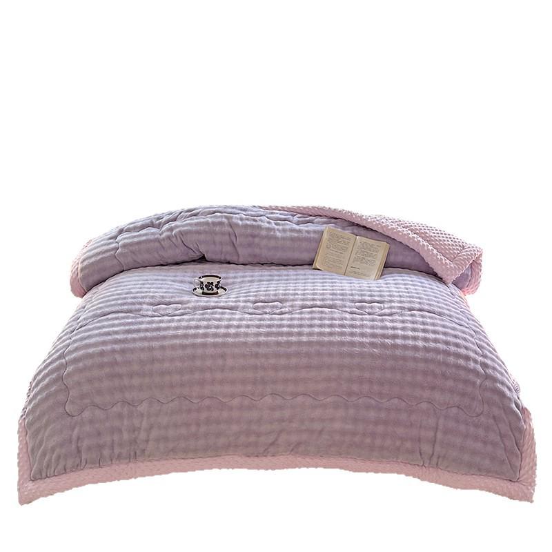 2025 Winter Imitation Rabbit Fur High-Weight Three-Layer Quilted Blanket