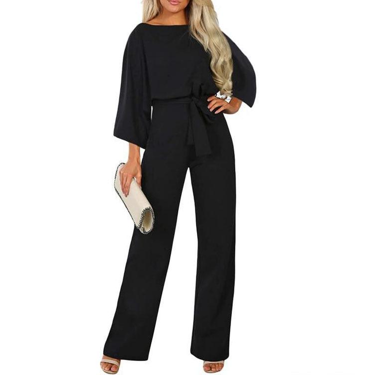 Womens Bandage Beach Holiday Long Playsuit Elegant Casual Beach Party Jumpsuit Pants Work Bandage Jumpsuit