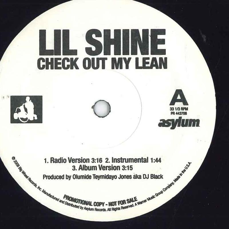 12-дюймовая пластинка LIL SHINE Послушайте мой лин PR443708 ASYLUM RECORDS 2008 США Рэп Хип-хопРБ Б/У