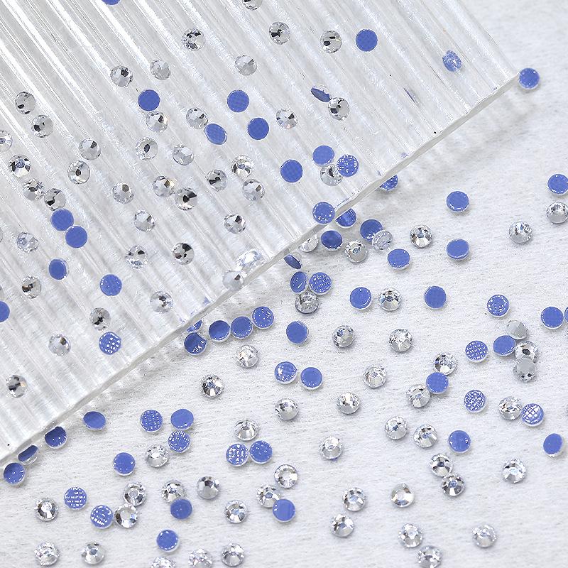 Nail Art Rhinestones Set: 1440pcs Hotfix White Round Flat Back Stones for Nail Decoration.