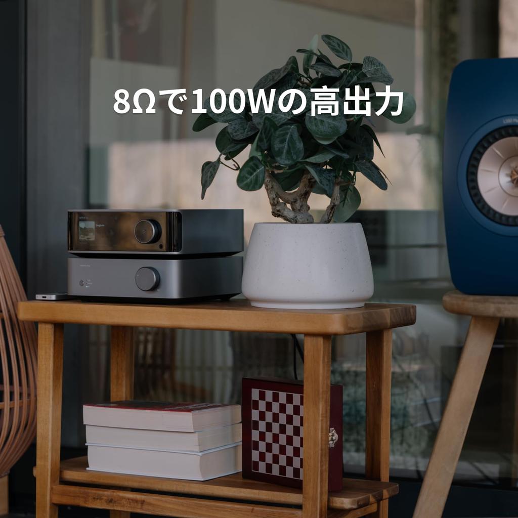 WiiM Vibelink Amp Усилитель мощности 100 Вт Оснащен ЦАП ESS 9039Q2M TI TPA3255 Совместим с цифровыми входами WiiM Цвет Space Gray [Прямой импорт] &