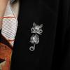 Cute Bowknot Cat Shape Brooch Shining Faux Crystal Inlaid Pin Suit Lapel Badge Jewelry Gift Coat Accessories