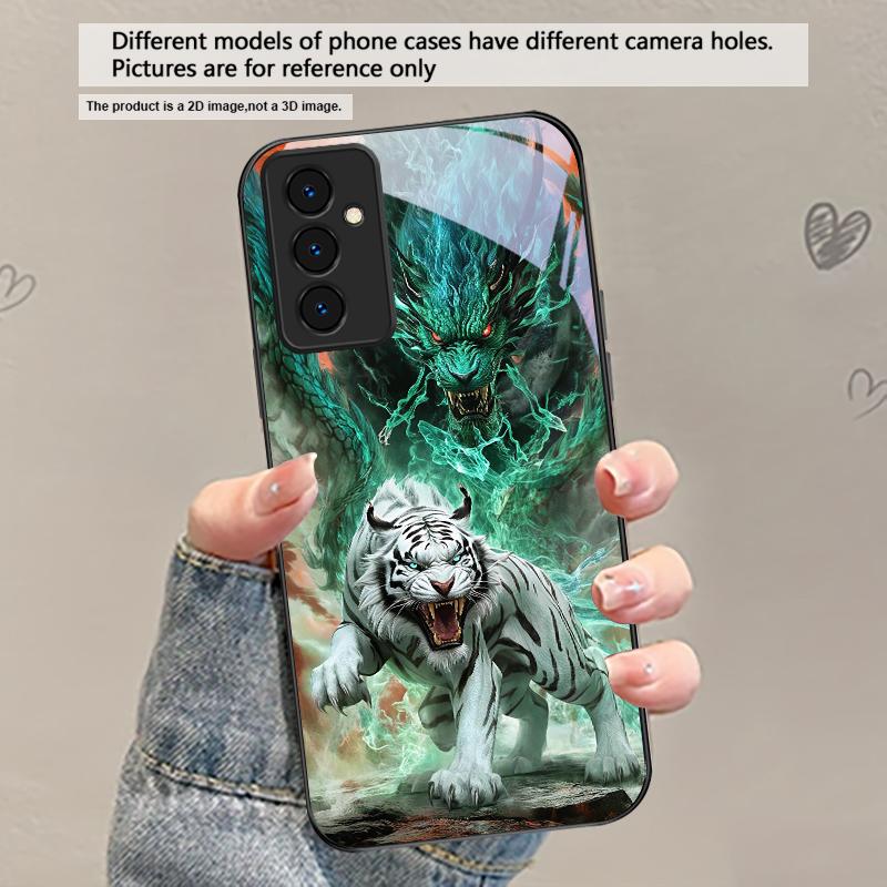 Огромный дракон и тигр Для Samsung Galaxy A30 A31 A32 A33 A34 A35 A42 A30s A20 A25 A26 A51 A56 A54 A72 A73 A70 Стеклянный чехол для телефона