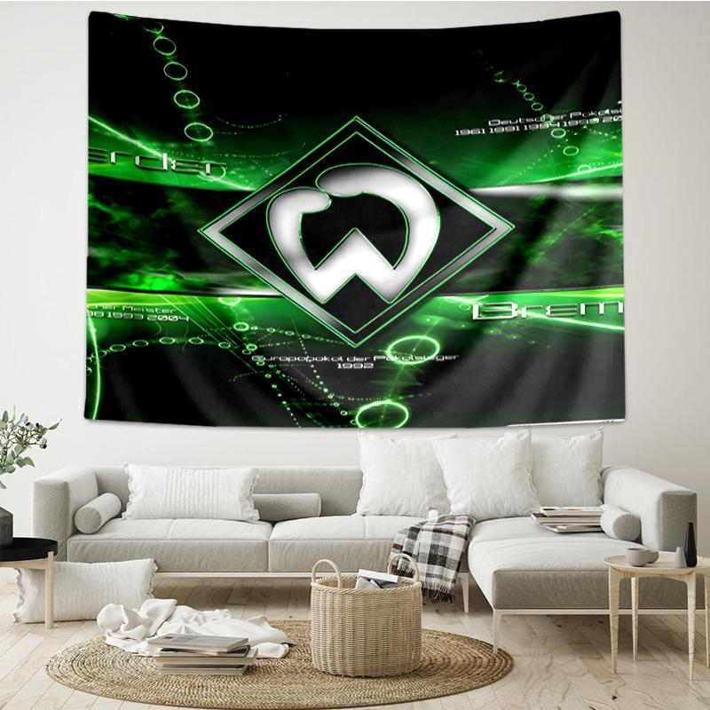 Green Tech Emblem Printed Tapestry, for Bedroom,Livingroom, dormitory, Large Wall Decor, Fabric Decor Fan Birthday Gifts