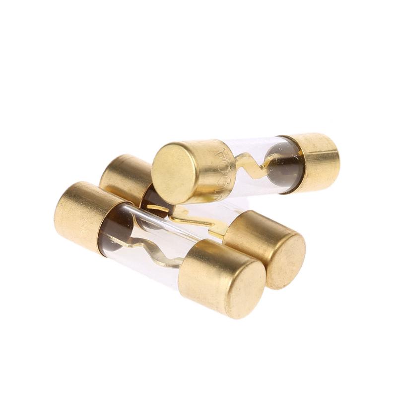 5 шт. позолоченные стеклянные предохранители AGU, пакет предохранителей, автомобильный аудиоусилитель