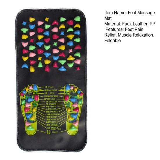 Массажный коврик для рефлексотерапии стоп, снятие боли в ногах, расслабление мышц, для детей и взрослых, противоскользящий складной акупрессурный коврик, портативный инструмент для массажа при ходьбе по камням
