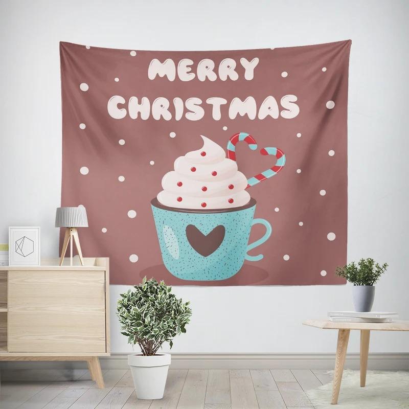 Рождество Новый год Конфеты Кофе Узор Гостиная Спальня Декоративный Гобелен