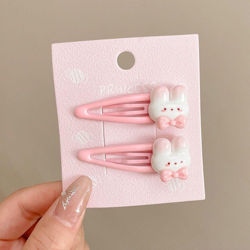 2Pcs/set Candy Color Hairpin Fine Flash Duckbill Clip Fashion Rabbit Hair Clip Women