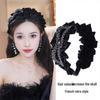 2024 Women's Velvet Rhinestone Headband with Bow and Wheat Ear Bangs