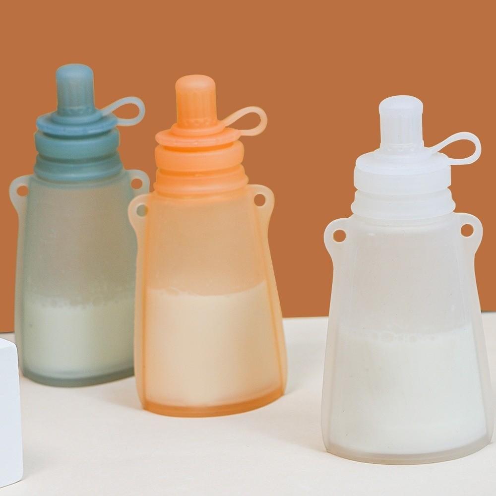 Refillable Silicone Baby Food Pouch Reusable Baby Food Container Milk Storage Bag Breast Milk
