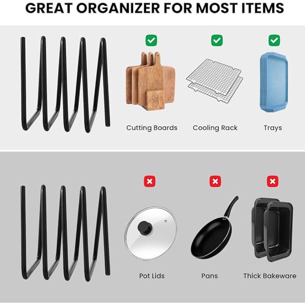 Divided Cutting Board Holder Metal Kitchen Storage Rack Portable Chopping Board Organizer