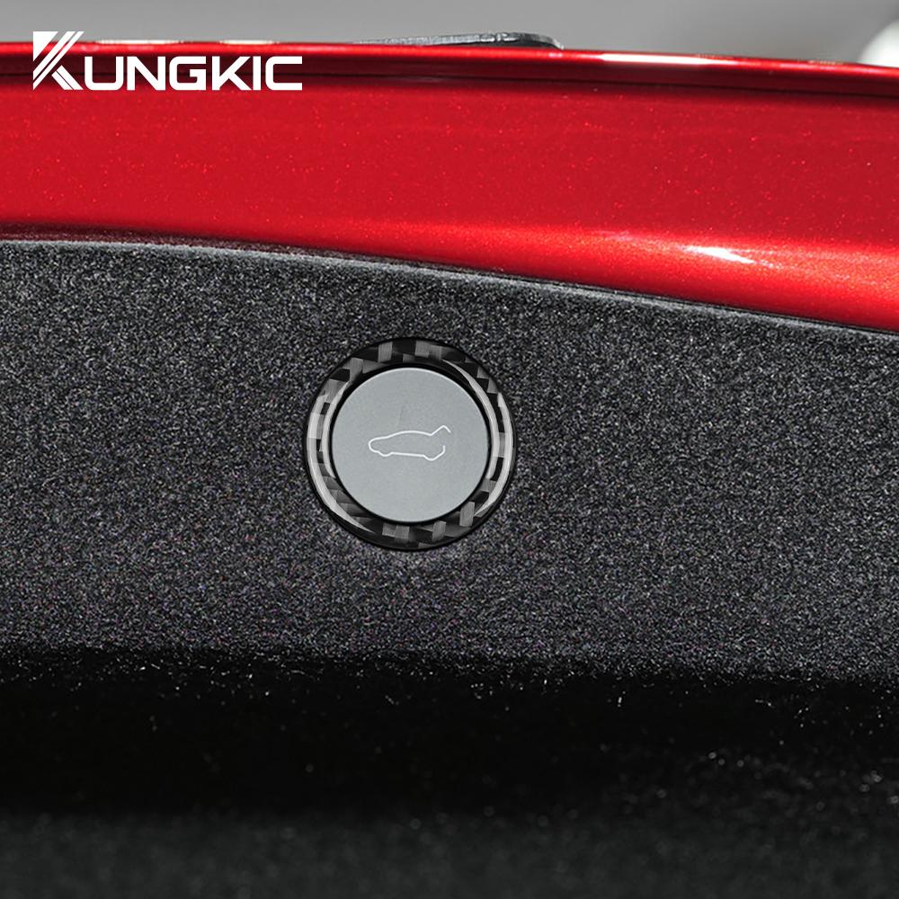 Наклейка из настоящего мягкого углеродного волокна для Tesla Model 3 Highland 2025, рамка кнопки переключателя багажника автомобиля, аксессуары для внутренней отделки