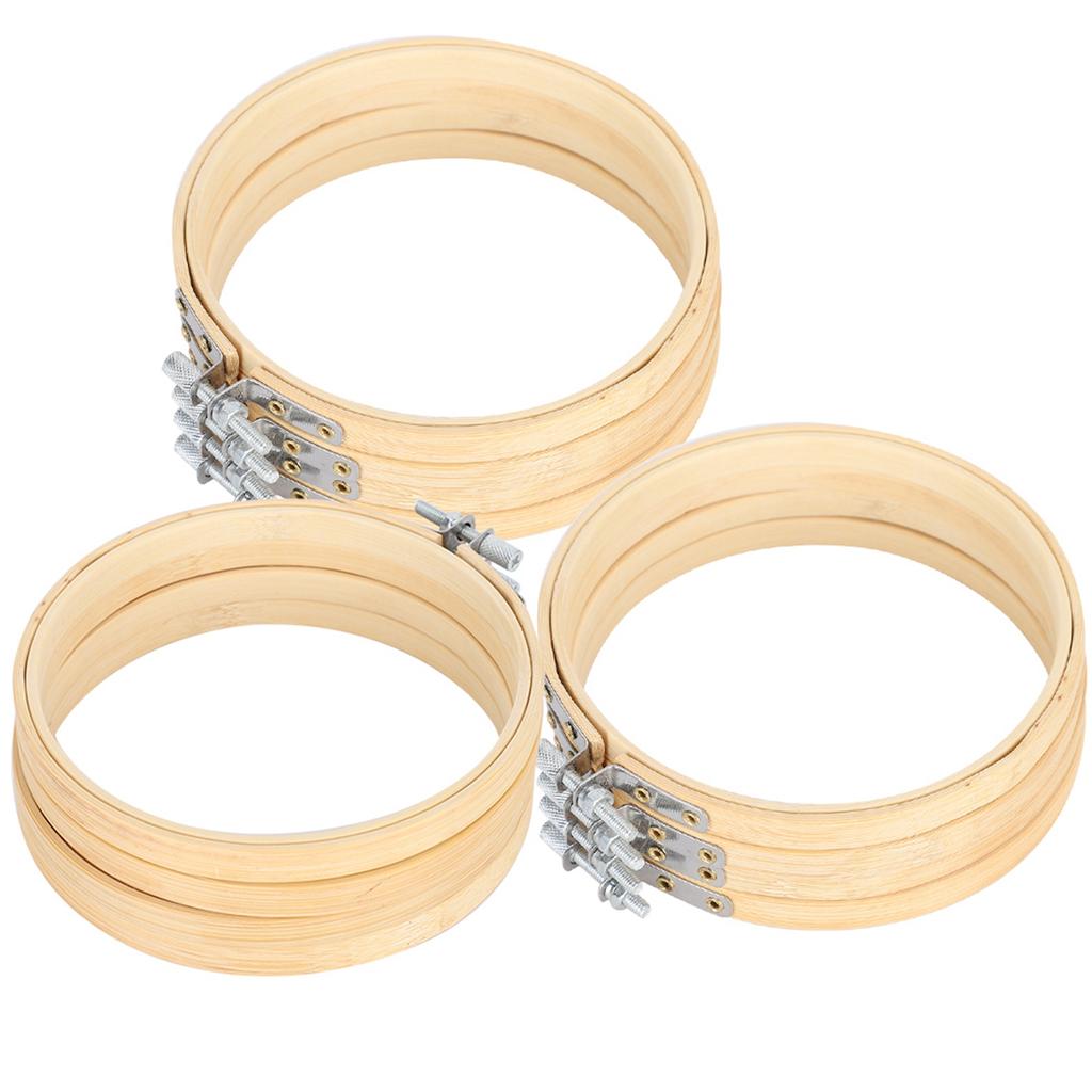 12 шт. 5,1-дюймовые бамбуковые пяльцы для вышивки, регулируемые круглые кольца для вышивки крестиком, шитья, рукоделия