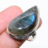 Лабрадорит Ручная работа Серебро 925 пробы Ювелирное кольцо Размер 7.5 q7p49