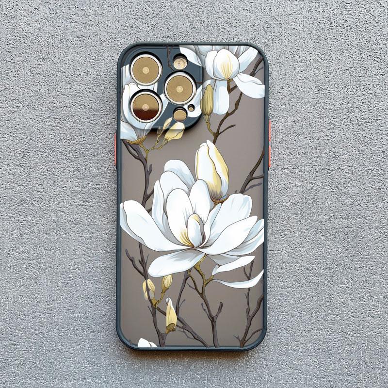 Чехол для телефона с цветком магнолии для iPhone 17 16 15 14 Plus Pro Max 13 12 11 Pro Max Mini X XR XS 16 15 Plus Ударопрочные задние крышки