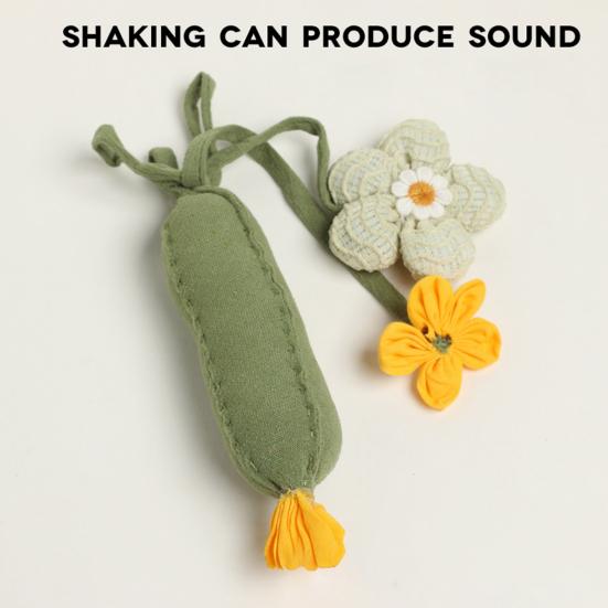 Cat Toy with Cucumber Shape Scratch Resistant Pet Toy Built-in Sound Interactive Teaser Toy for