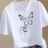 (Азиатский размер) бабочка милый 90-е Одежда Футболка Женская Мода Футболка Топ Женщина Женский Короткий Рукав Графический Принт Футболки