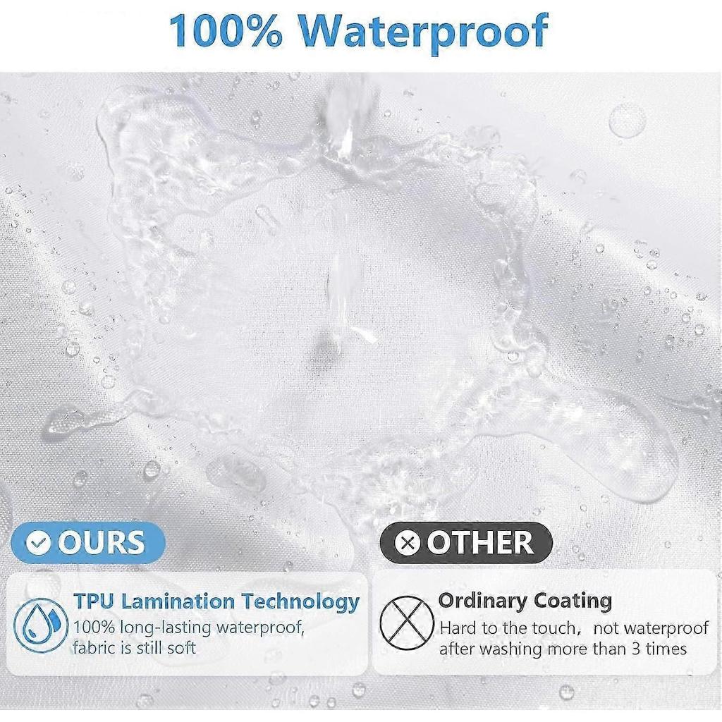 White Waterproof Fabric Shower Curtain Liner 71x72 with Magnets and RustResistant Grommets