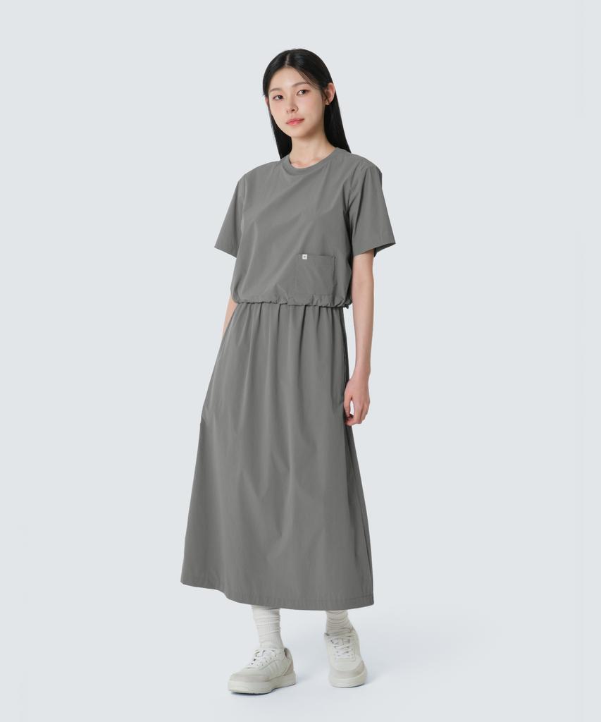 SNOWPEAK APPAREL Тонкое базовое платье Tech (S26Mwsop31) Темно-серый