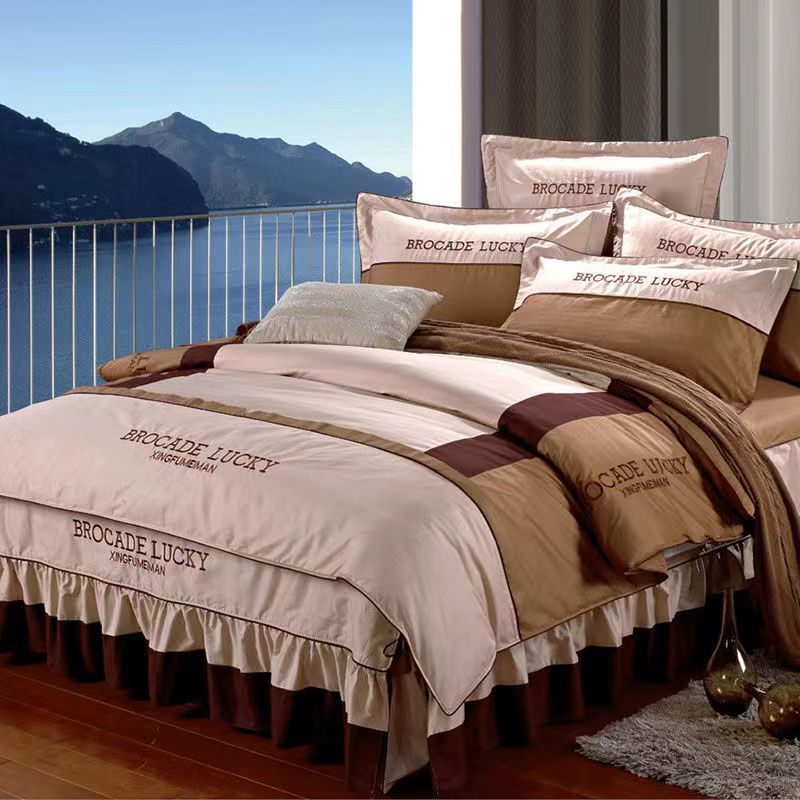 Простыня King Size/Queen Size/Twin Size, пододеяльник, наволочка, комплект из четырех предметов, утолщение, простое постельное белье для спальни, высокое качество