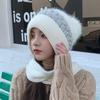 Женский шарф в корейском стиле, студенческая шапка со встроенными наушниками, кепка с рукавами, плюшевая, зимняя