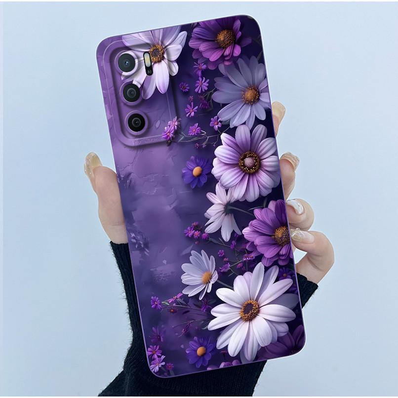 Чехол для OPPO A16 Чехол для Oppo A16s A54s Модный Простой Цветок Мягкий Жидкий Силикон Ударопрочный Чехол Oppo CPH2269 CPH2271 Funda