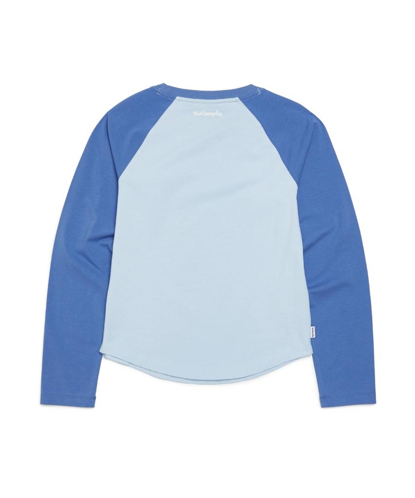 MARK GONZALES Women'S Raglan Long Sleeve T-Shirt - Blue