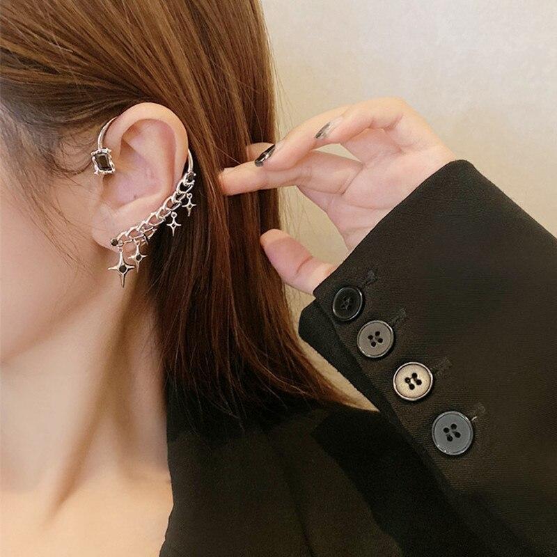 1 Pc Personality Charming Star Metallic Rhinestones Ear Cuff New Statement Chic Designer Brincos Jewelry Wholesale