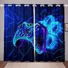 Gamer Curtains Video Game Gamepad Controller Print Pattern Window Drapes For Kids Boys Girls Bedroom Curtains 2 Panels Drapes