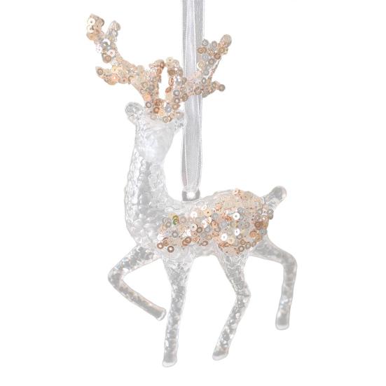 Рождественское акриловое подвесное украшение с блестками Прозрачный Олень Бабочка Тыква Карета Снежинка Стрекоза