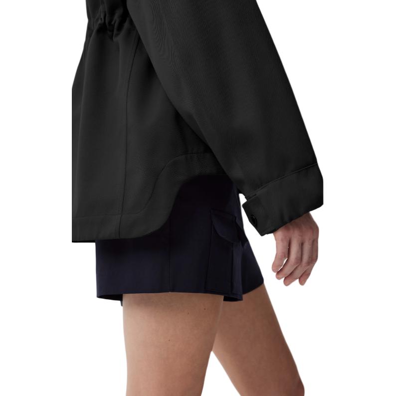Canada Goose SS24 Olivine Series Windproof Waterproof Detachable Hood Drawstring Long Sleeve Outdoor Lightweight Jacket Women jackets Black 4853W-61