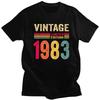 Индивидуальные винтажные футболки 1983 года для мужчин, 100% хлопок, топы, подарок на день рождения, футболка с коротким рукавом, модная футболка, одежда - Мужская летняя...