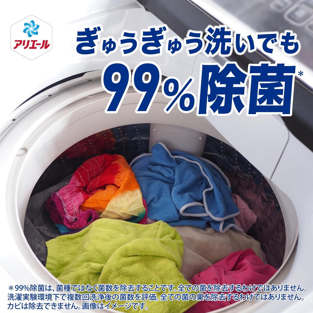 Ariel Жидкое средство для стирки Ультра Антибактериальное Дезинфицирует всю стирку Нежный 2210г Стиральный порошок, Премиум, Машинная стирка, Освежающий, Аромат, Запасной блок, [Большой