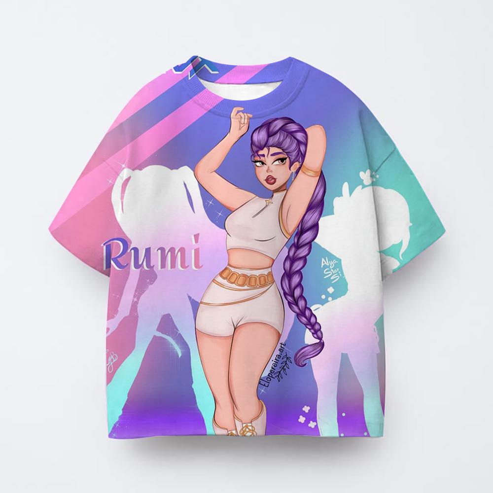 Kpop Witch Hunting GroupCute Cartoon Animal Printed Girls T Shirt Summer Birthday Party Kids Boys Short Sleeve T-shirts Children