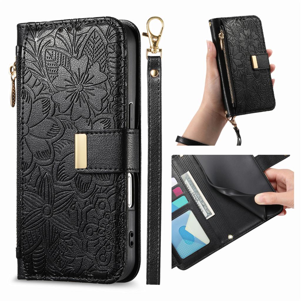 Case for Moto G17 - Leather/PU, Black, With Card Holder