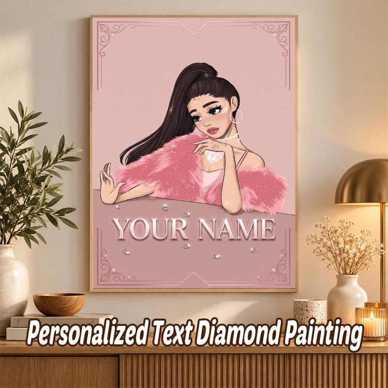 Ariana Grande Custom Name Text 5D Diamond Painting Kit DIY Full Drill Diamond Art Decoration