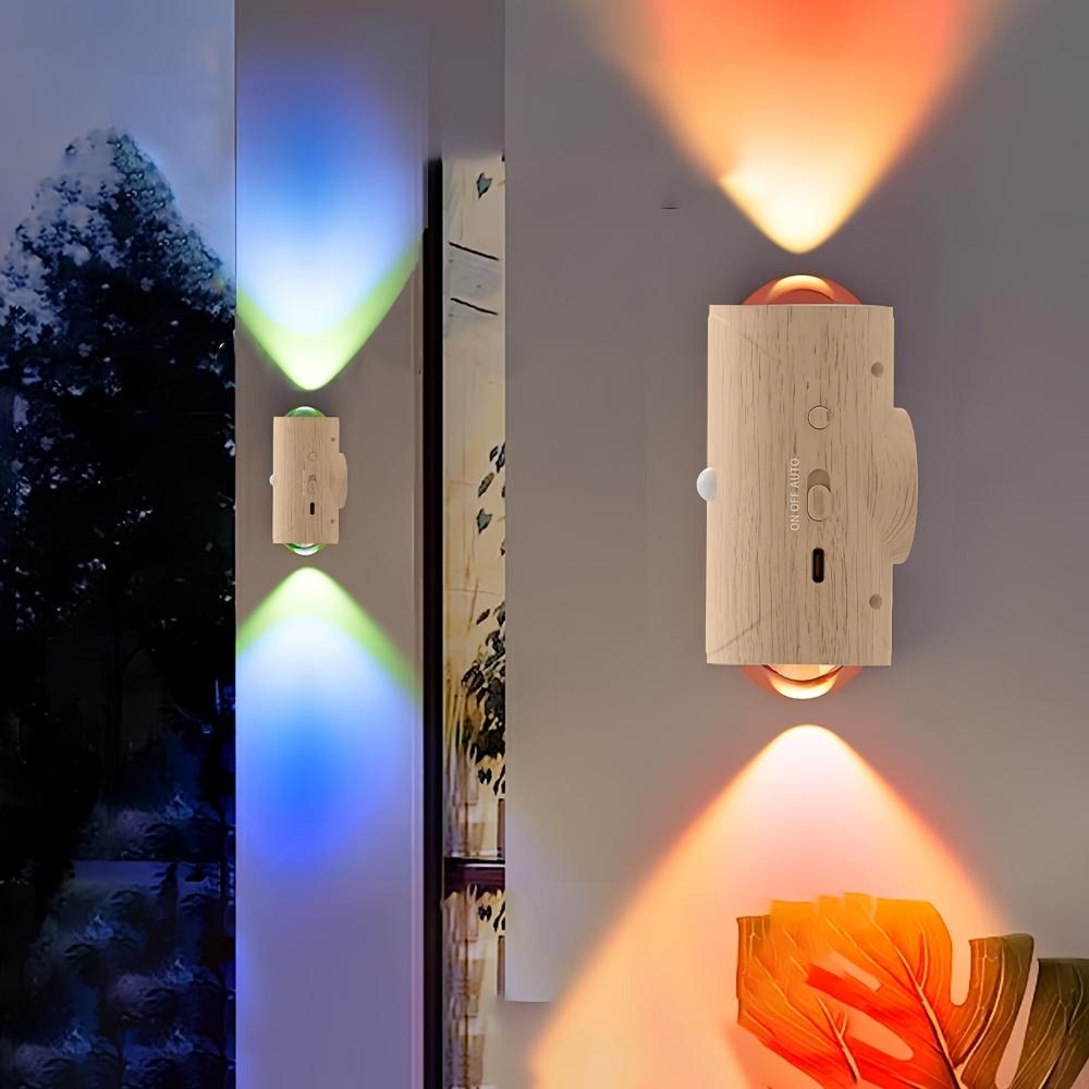 Светодиодный ночник с градиентной RGB-подсветкой и датчиком движения, настенный светильник, перезаряжаемый, регулируемый по яркости, для помещений, магнитная подсветка для ступеней