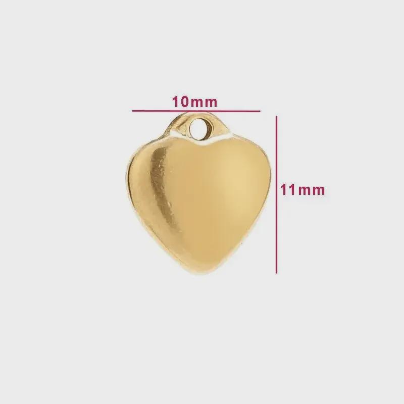 18K Gold-Plated Stainless Steel Peach Heart Pendant - Color-Preserving Love Charm for DIY Jewelry.