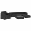 Salon de jardin - vidaXL - 6 pcs - Résine tressée noire - Coussins inclus - Acier laqué