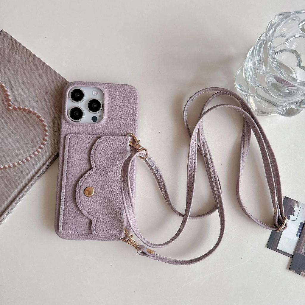 Crossbody Leather Cover for IPhone 16 15 14 13 12 11 Pro Max Plus Phone Case with Card Holder Lanyard Strap Neckband Wallet