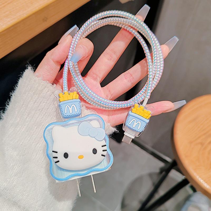 Hello Kitty Защита для зарядного кабеля и данных Чехол-протектор для Apple iPhone 18/20W Защита зарядки Защита от переломов Набор органайзеров для кабеля данных