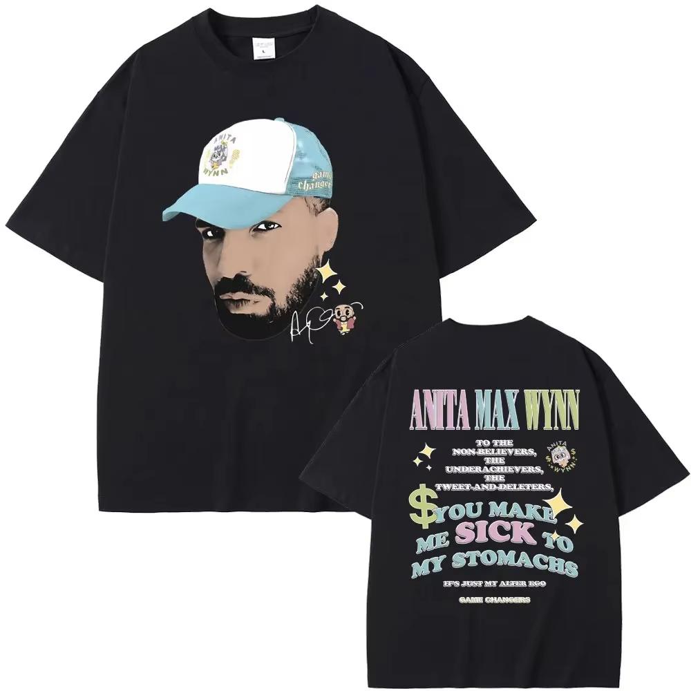 2026 new Rapper Drake Anita Max Wynn Funny Meme Print Tshirt Casual Loose T Shirts Unisex WoUnisex Hip Hop Fashion Trend Tshirt