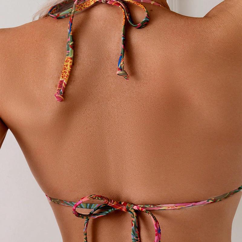 Женский пляжный бикини с европейским и американским принтом 2025 - Сексуальный раздельный купальник для горячих источников