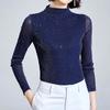 Spring and Autumn Women's Half High Neck Bottom Shirt Inner Mesh Top