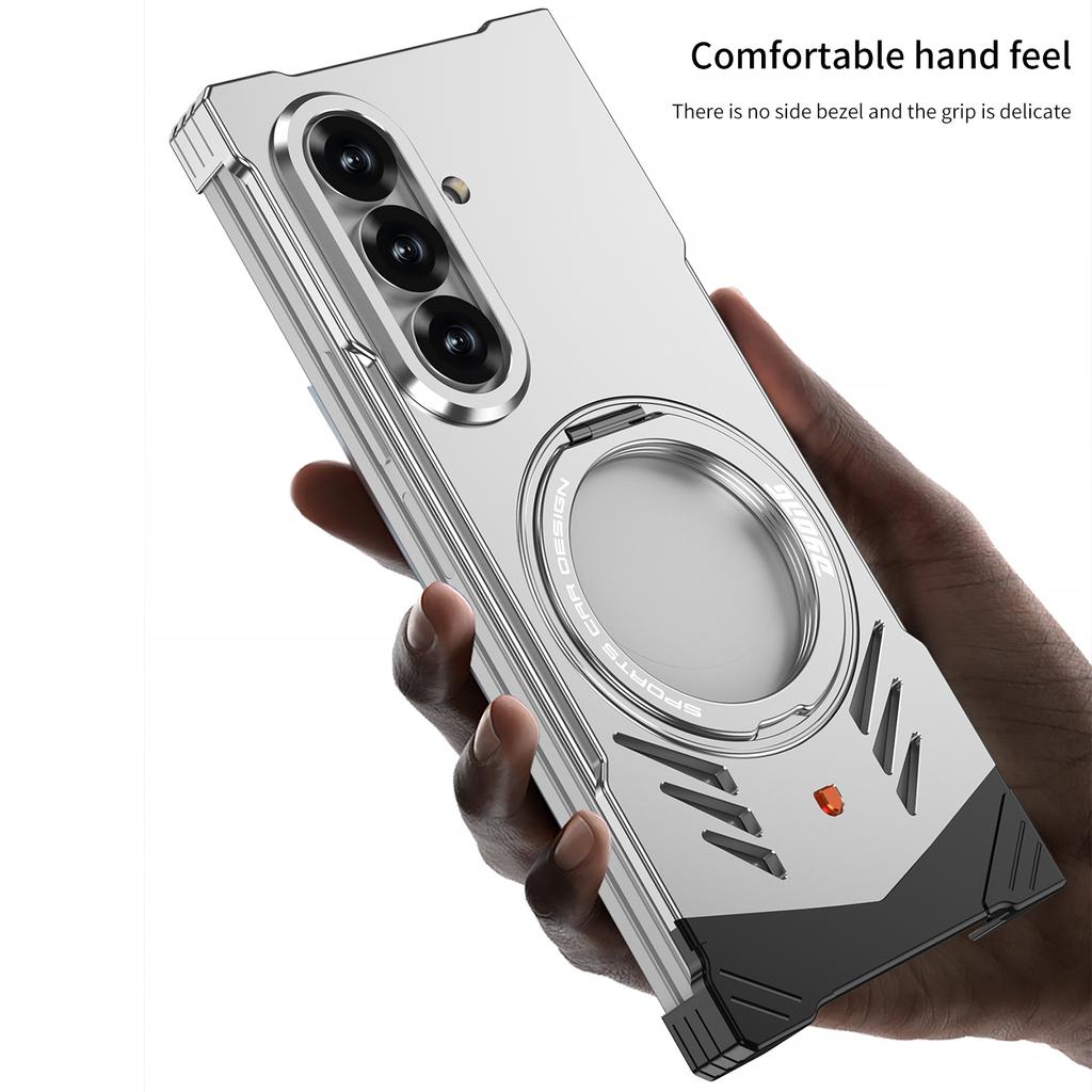 DYONG For Samsung Galaxy Z Fold7 5G Metal Case Frameless Hollow Heat Dissipation Phone Cover with Kickstand